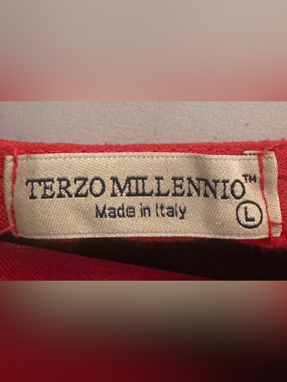 Terzo Millennio Made in Italy 100% Linen Tunic Top Size L Coral red - Picture 4 of 5